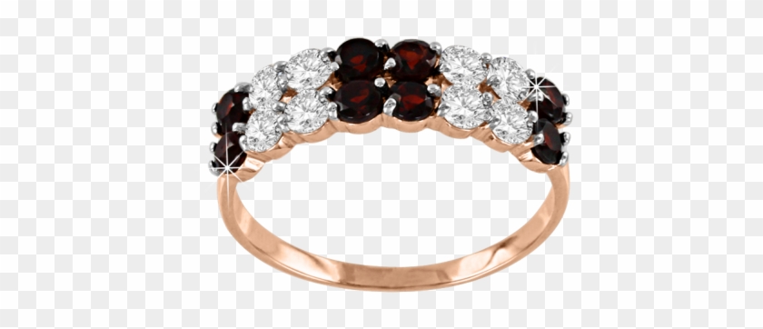 Lady´s Ring In Red Gold Of 585 Assay Value With Garnet, - Diamond Clipart
