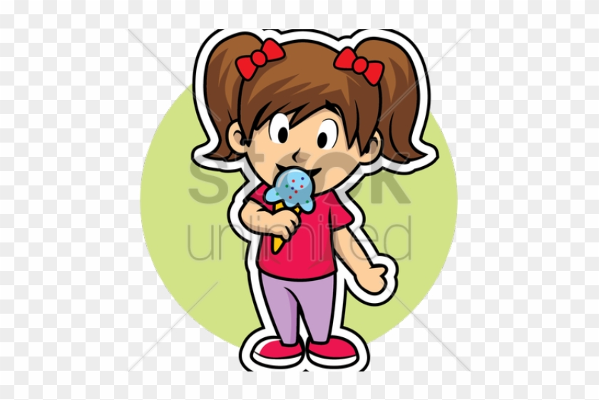 Ice Cream Clipart Girl - Cartoon - Png Download
