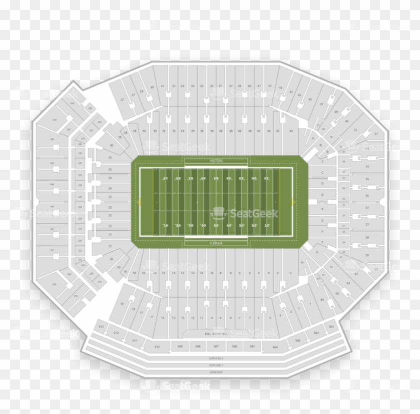 Florida Gators Football Seating Chart Map Seatgeek - Ben Hill Griffin Stadium Clipart