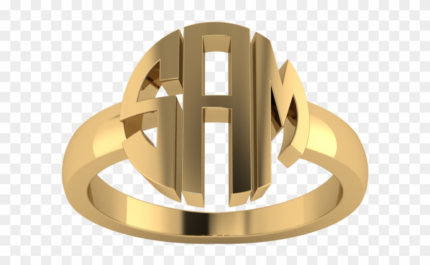 Personalised Monogram Ring Opjr47 - Circle Clipart #2734489