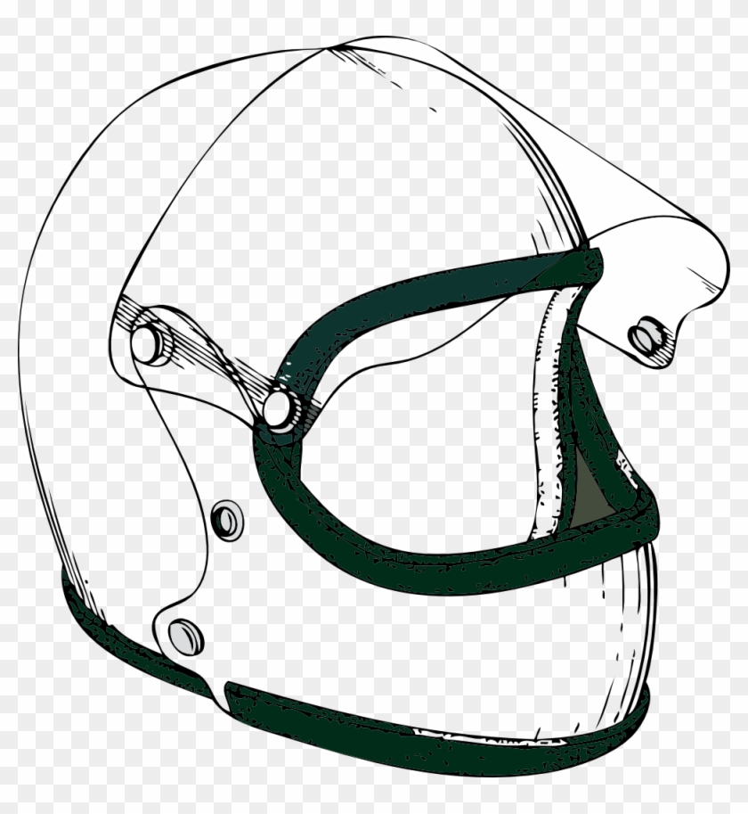 Crash Helmet Black White Line Art 999px 228 - Helmet Clipart Black And White - Png Download #2735224