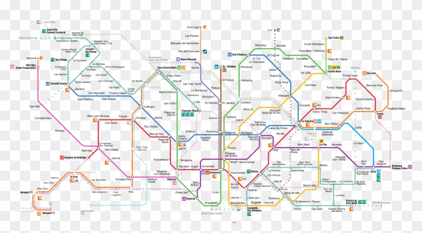 Barcelona Metro Map - R2n Barcelona Train Map Clipart #2735450