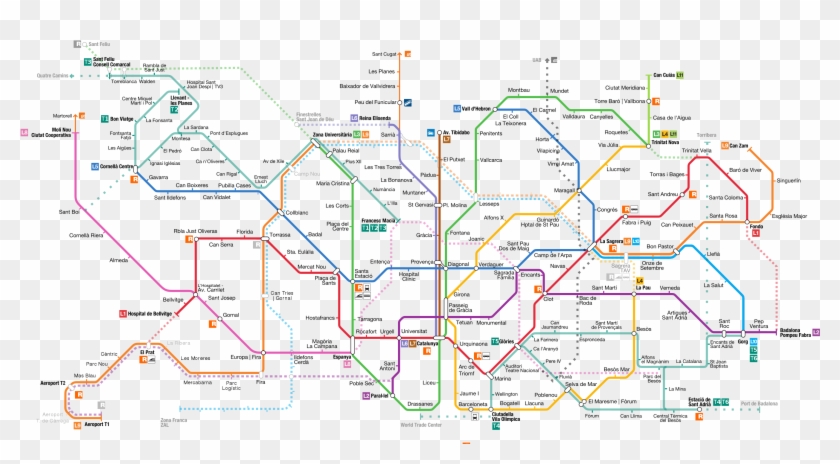 Barcelona Metro Map - R2n Barcelona Train Map Clipart