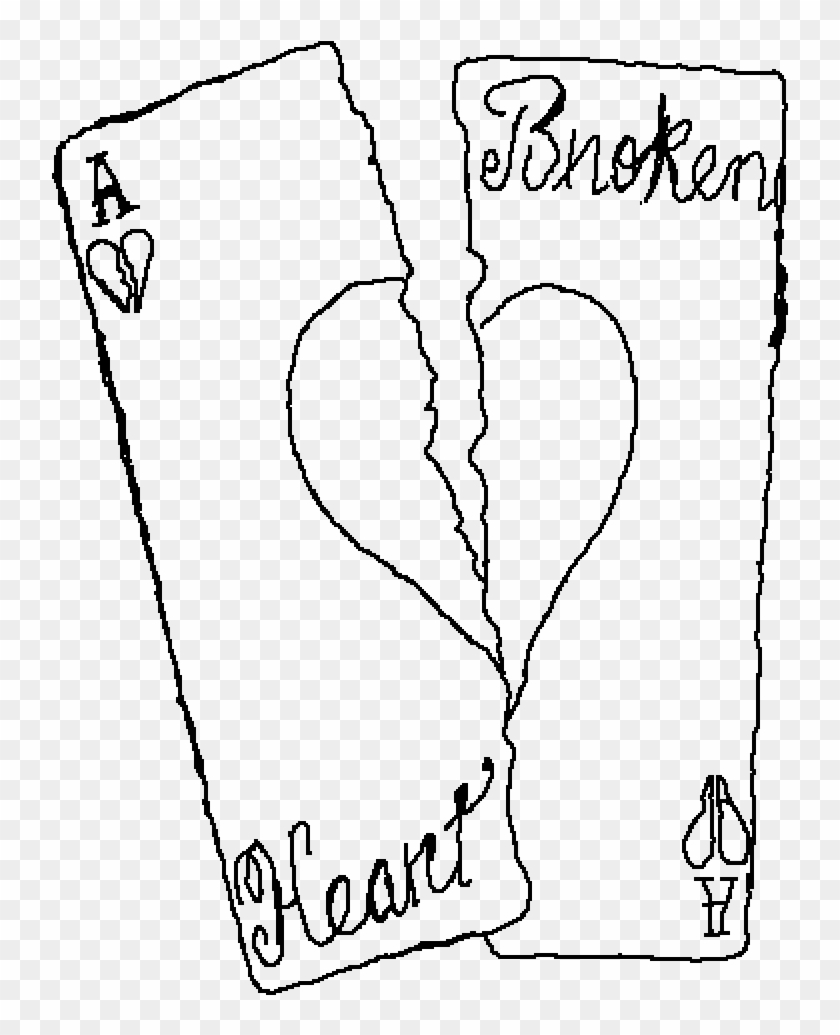Thoughts Drawing Broken Heart - Line Art Clipart