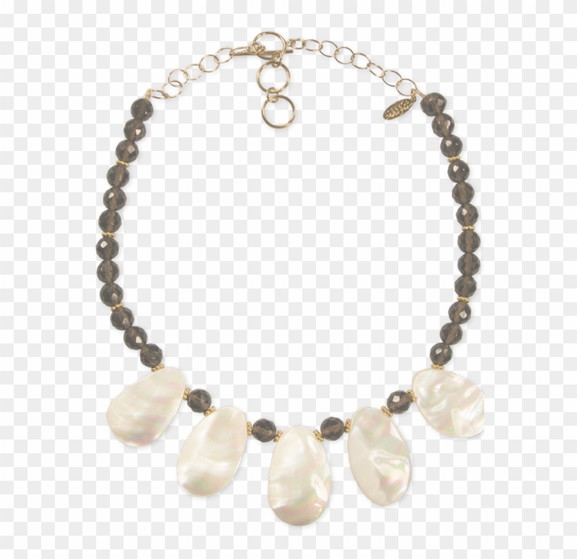 Smoky Quartz Mother Of Pearl Necklace - Pulseira Com Mão E Olho Grego De Fatima Clipart #2737292