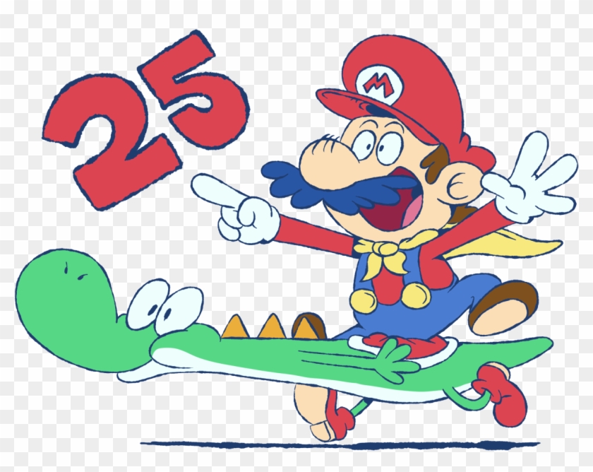 Happy 25th Anniversary To Super Mario World And The - Angelo Furfaro Mario Clipart #2740412