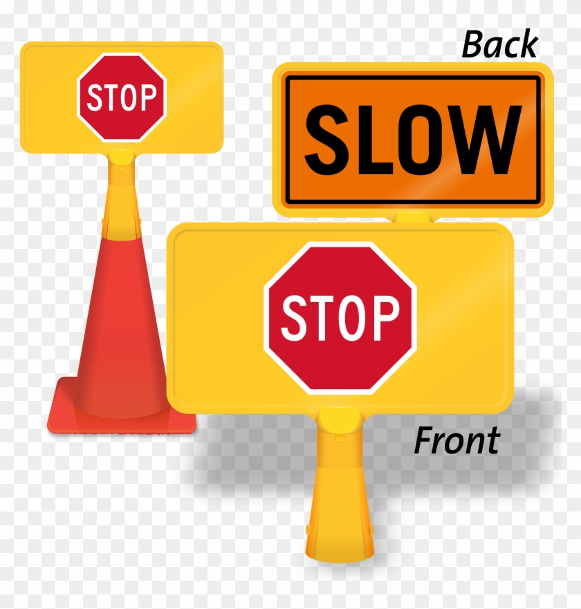 Stop /slow (back) (cb-1149) - Stop Sign Clipart #2740679