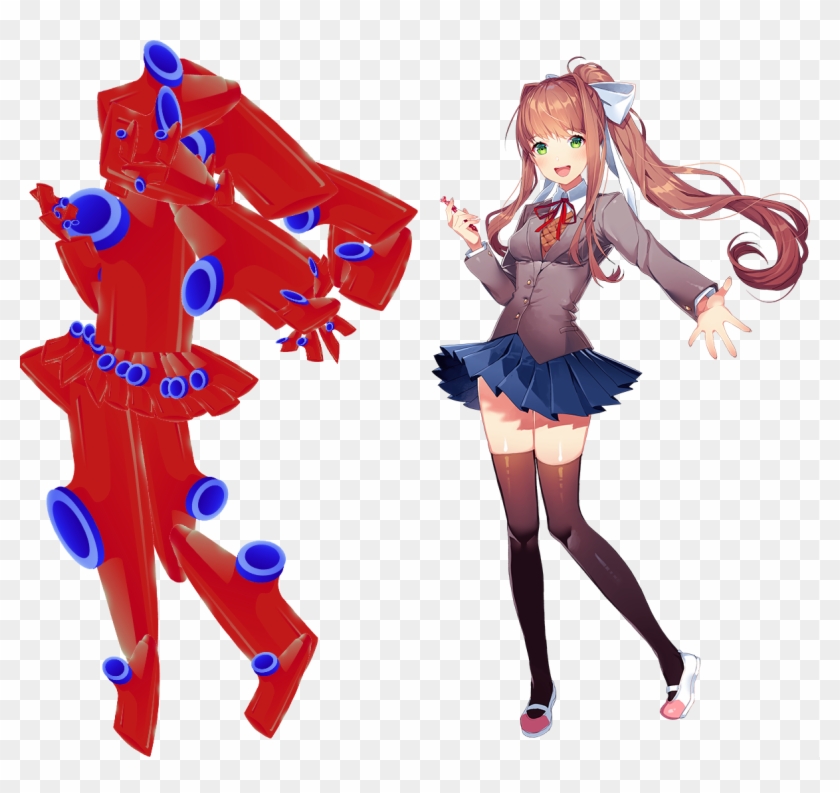 Funim Bored So I Made Monika Out Of Kazoos - Doki Doki Literature Club Sprites Monika Clipart