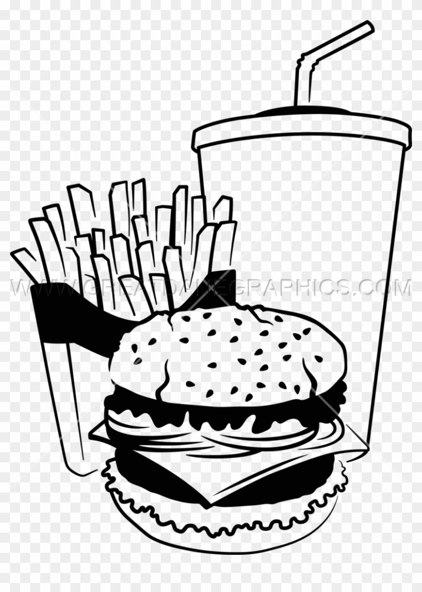 Fast Food Drawing At Getdrawings - Junk Food Clipart Black And White - Png Download