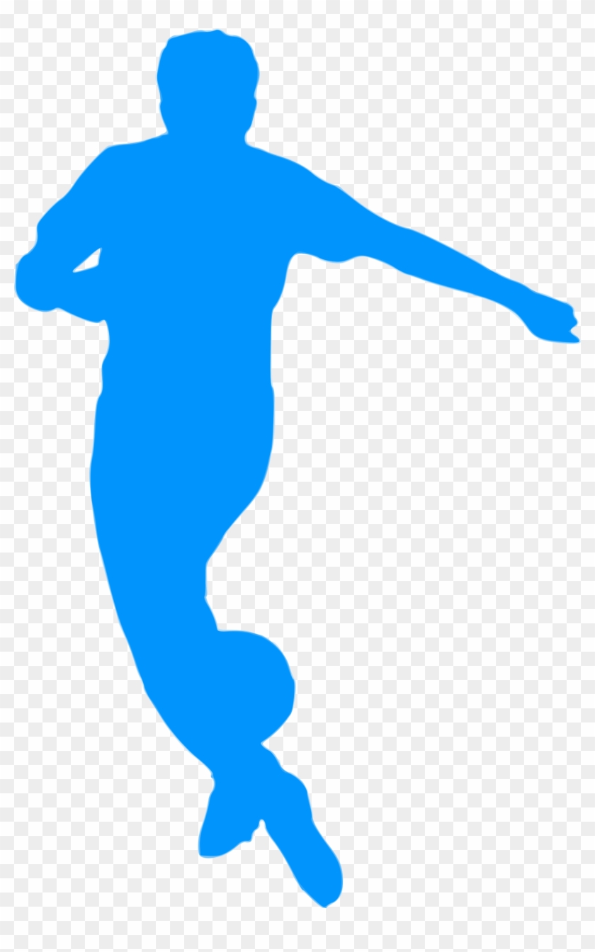 This Free Icons Png Design Of Silhouette Football 16 - Silhueta Azul Jogador De Futebol Clipart