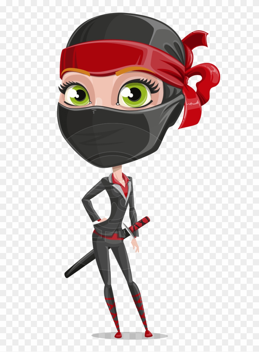 Vector Female Ninja Cartoon - Female Ninja Cartoon Clipart