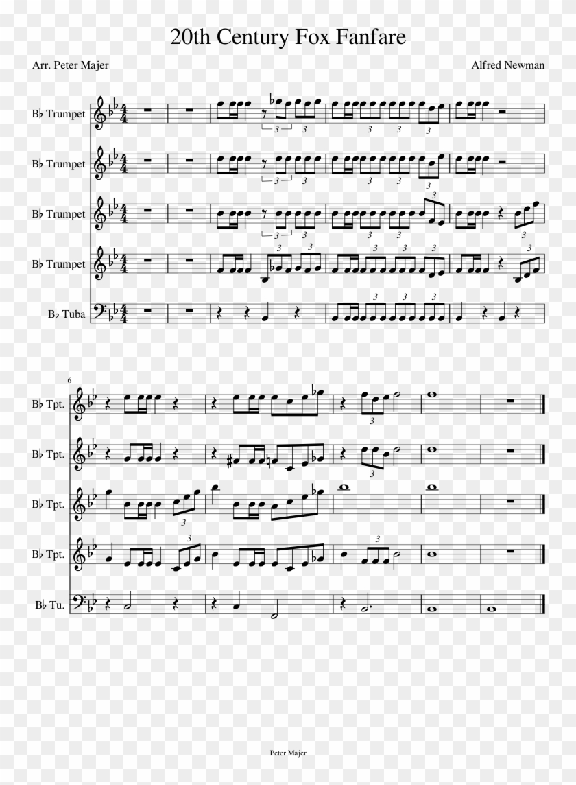 20th Century Fox Fanfare Sheet Music Composed By Alfred - Fluch Der Karibik Noten Saxophon Clipart