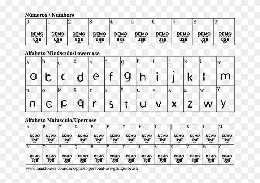 Font Details Dark Pinter Personal Use Grunge Brush - Font Natura Clipart