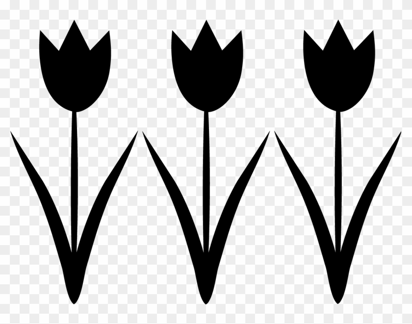 Simple Flowers Black And White Clipart - Png Download