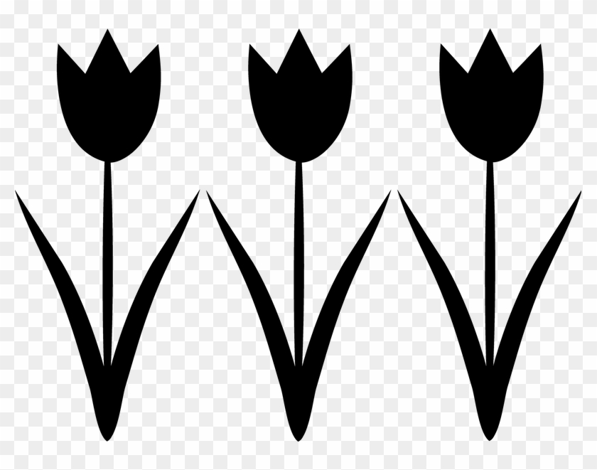 Simple Flowers Black And White Clipart - Png Download #2744427
