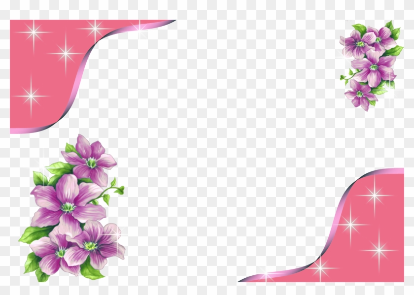 Свързано Изображение Flower Border Png, Floral Border, - Pink Flower Frames And Borders Png Clipart