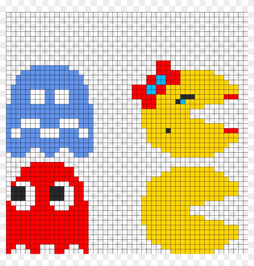 8bit Pacman Ghosts Pt2 Bead Pattern - Pac Man Ghost Dead Clipart