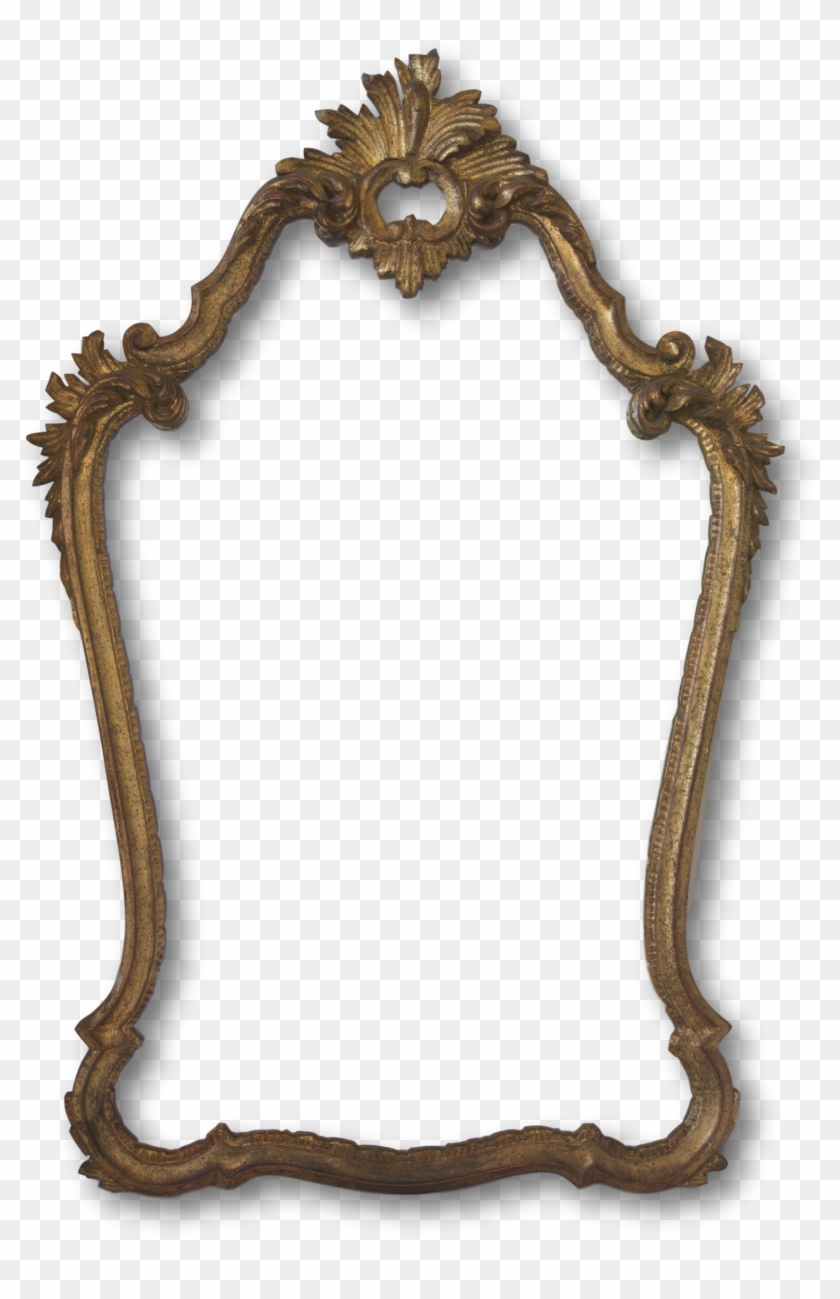 Vintage Italian Gold Hand Carved Mirror 43" Tall - Wood Clipart