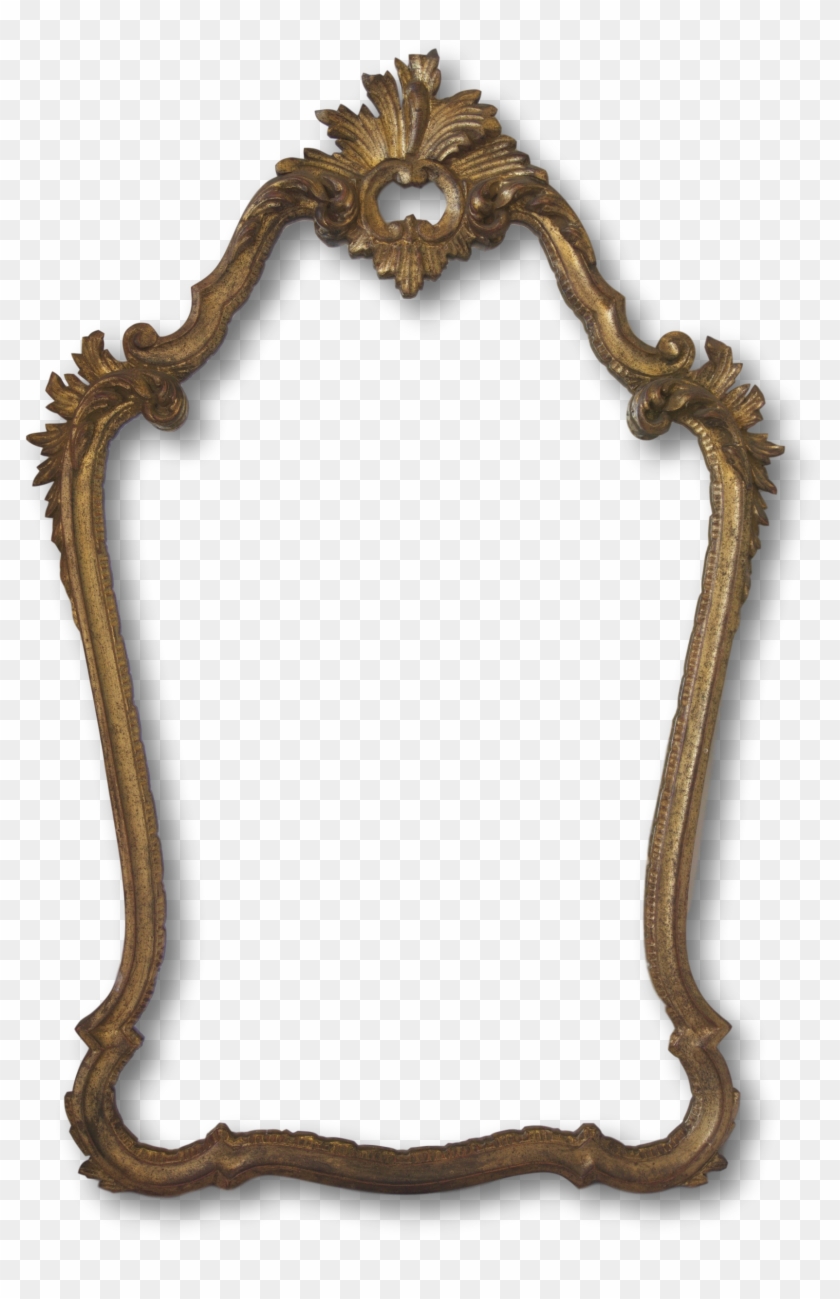 Vintage Italian Gold Hand Carved Mirror 43" Tall - Wood Clipart #2745834
