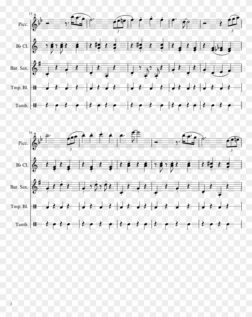 Dingo Pictures Flute Theme Sheet Music Composed By - That's What I Like Bruno Mars Drum Music Clipart #2745969