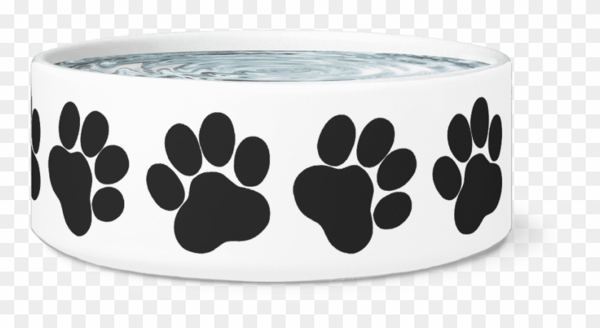 Robustcreative-paw Paw Funny Ceramic Dog Bowl / Plate - Black Paw Clipart