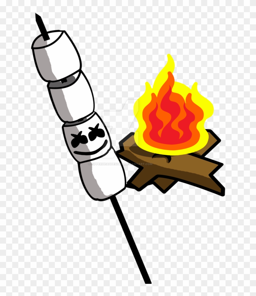 Marshmello Drawing Vector - Marshmello On A Stick Clipart