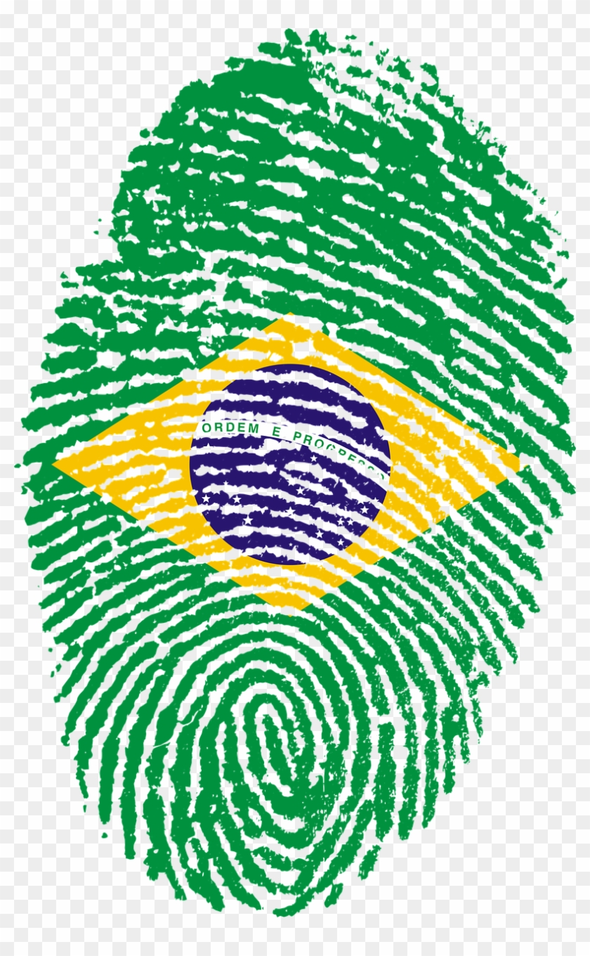Brazil Flag Fingerprint Country Png Image - Morocco Fingerprint Clipart #2747769