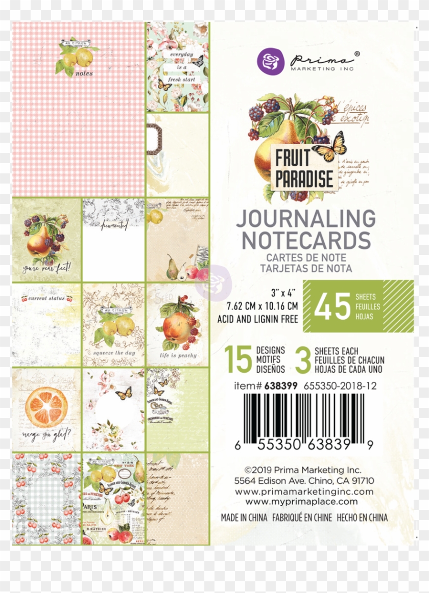 3 X 4 Journaling Cards - Prima Marketing Pad Spring Farmhouse Clipart