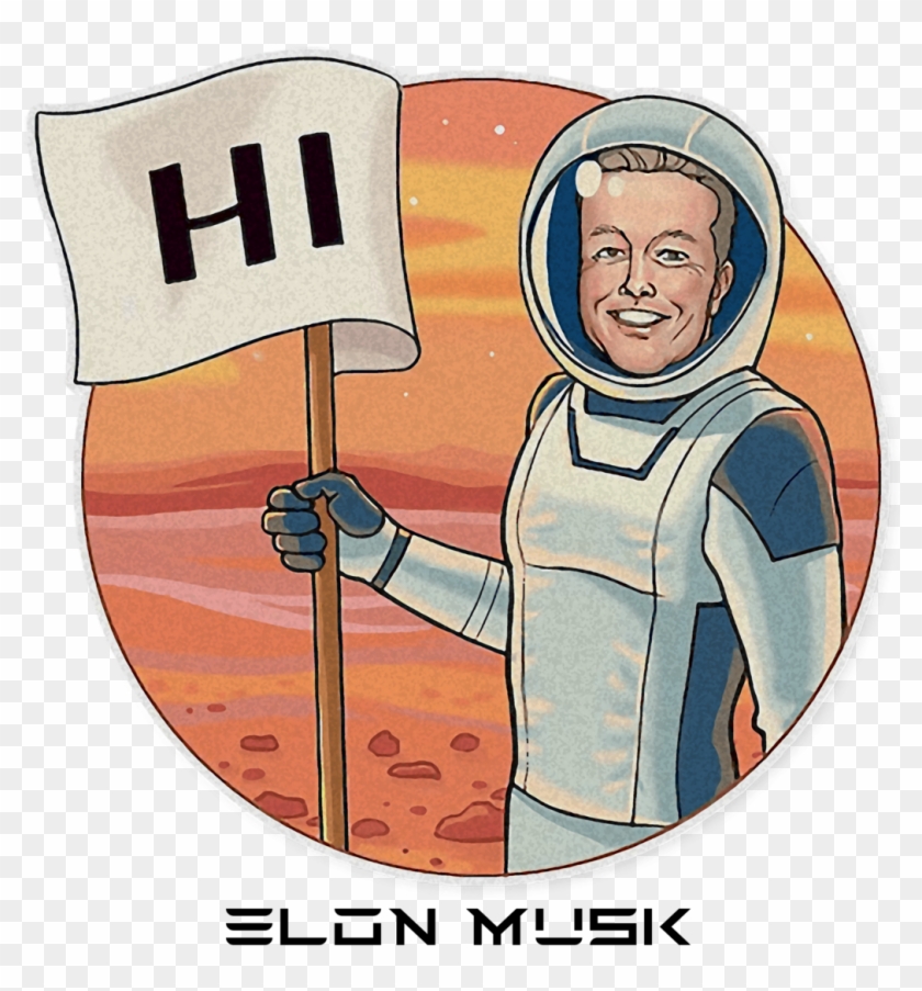 Elon Musk Telegram Sticker , Png Download - Cartoon Clipart