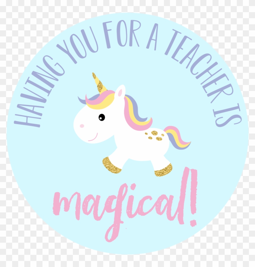 Unicorn Teacher Gift Tags - Cartoon Clipart #2751532