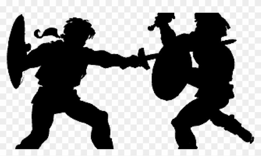 Sword Fighting , Png Download - Two People Sword Fighting Clipart