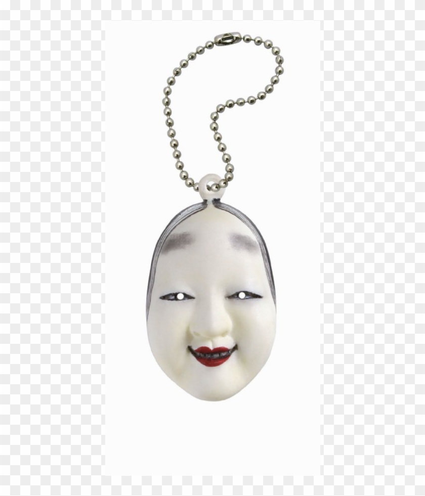 Japanese Noh Theatre Mask Mascot Charm Onna Netsuke - Locket Clipart