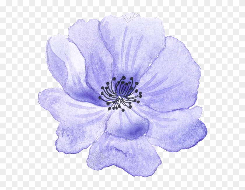 Purple Hand Painted - Hand Painted Flower Purple Clipart