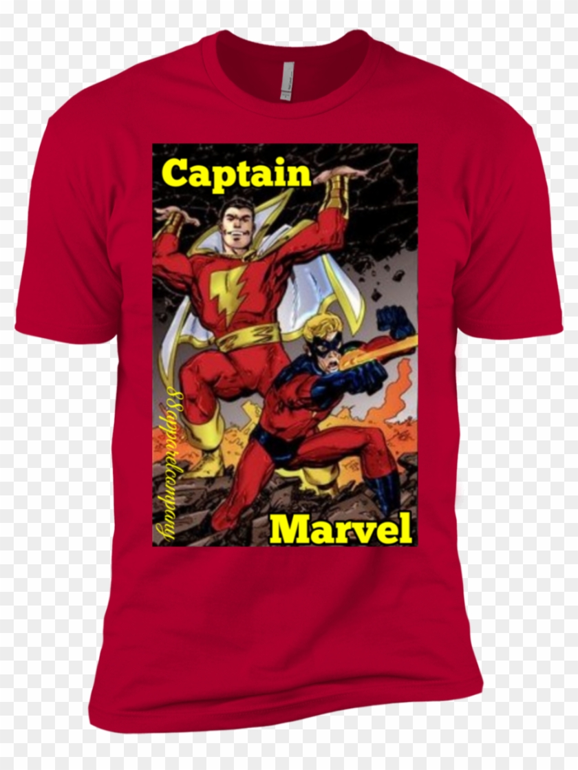 Captain Marvel Next Level Premium Short Sleeve T-shirt - Mar Vell And Shazam Clipart #2753439
