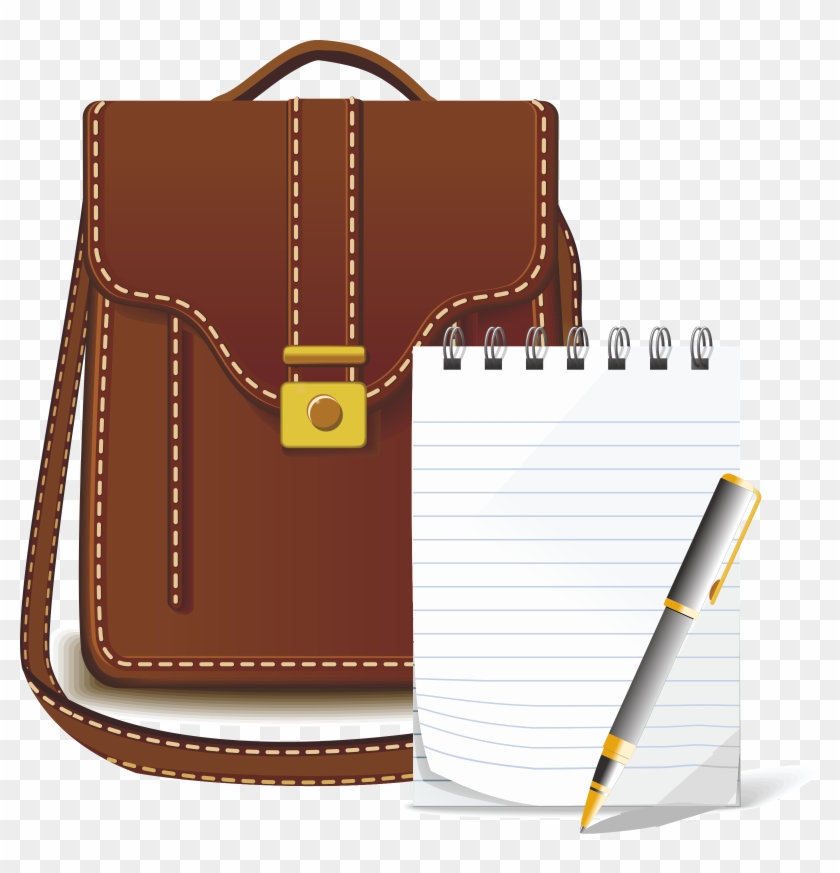 This Free Icons Png Design Of Bag And Notes - Maletin De Cuero Para Hombre Arquitecto Clipart #2754347