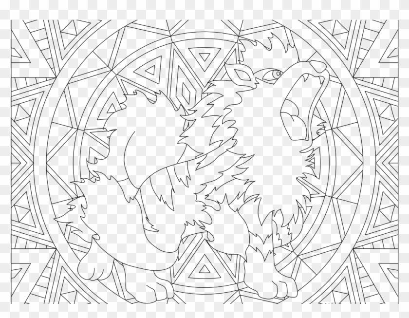Arcanine Pokemon - Pokemon Colouring Pages Adults Clipart #2754431