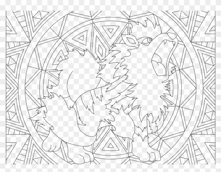 Arcanine Pokemon - Pokemon Colouring Pages Adults Clipart