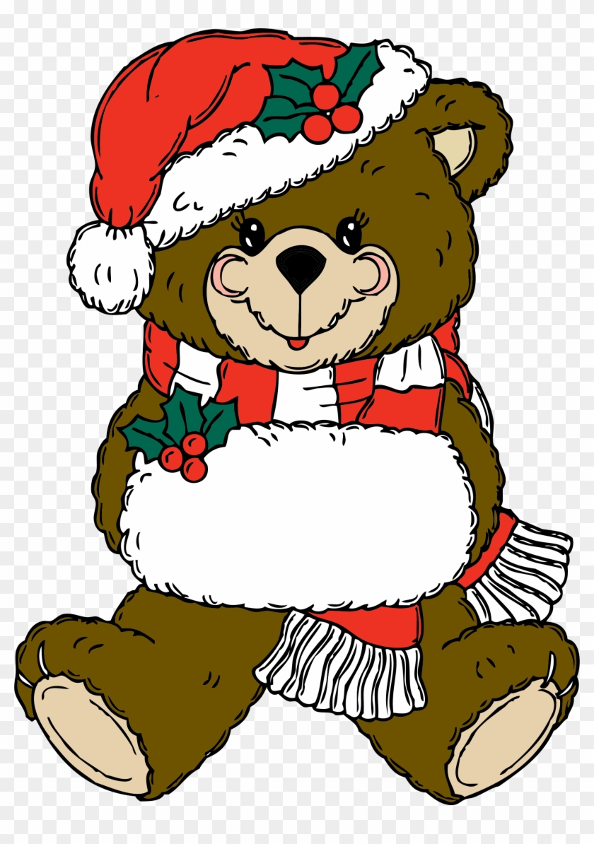 Christmas Bear - Christmas Teddy Bear Vector Clipart #2754732