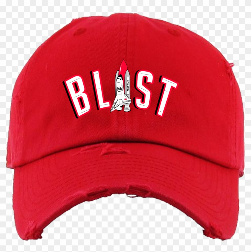 Blast Off Red Distressed Dad Hat - Baseball Cap Clipart #2755635