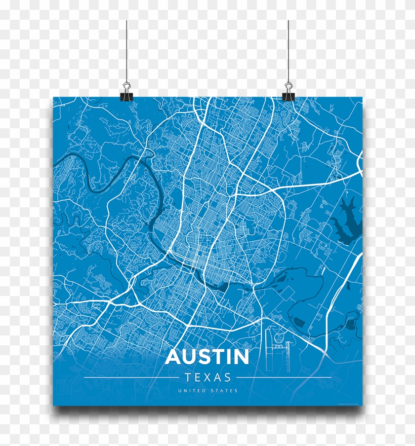 Premium Map Poster Of Austin Texas - Graphic Design Clipart #2757106