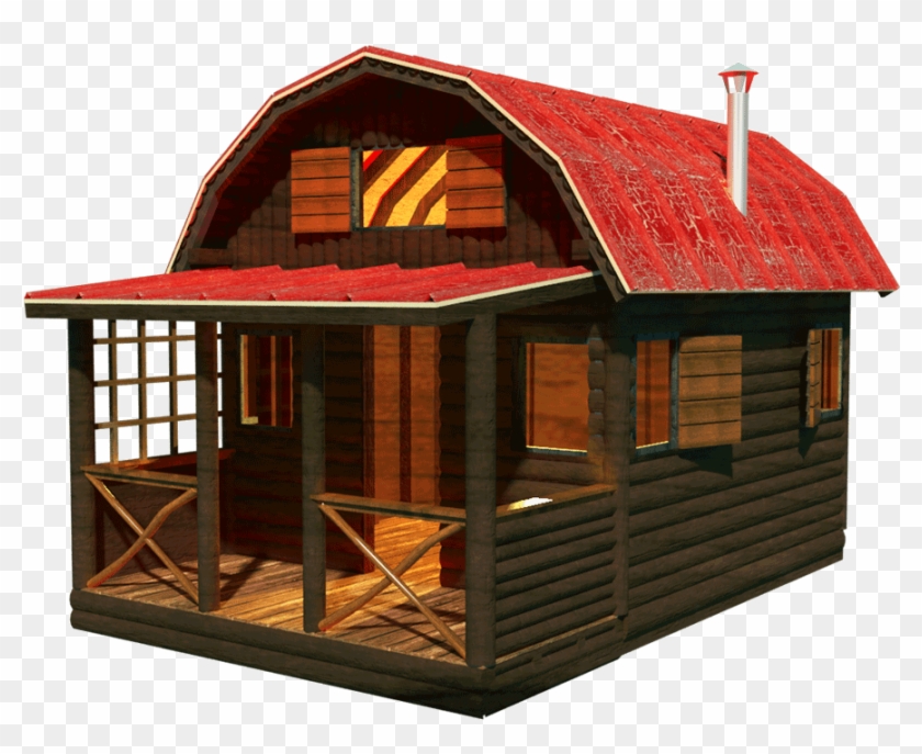 Pin-up Houses - Log Cabin Clipart