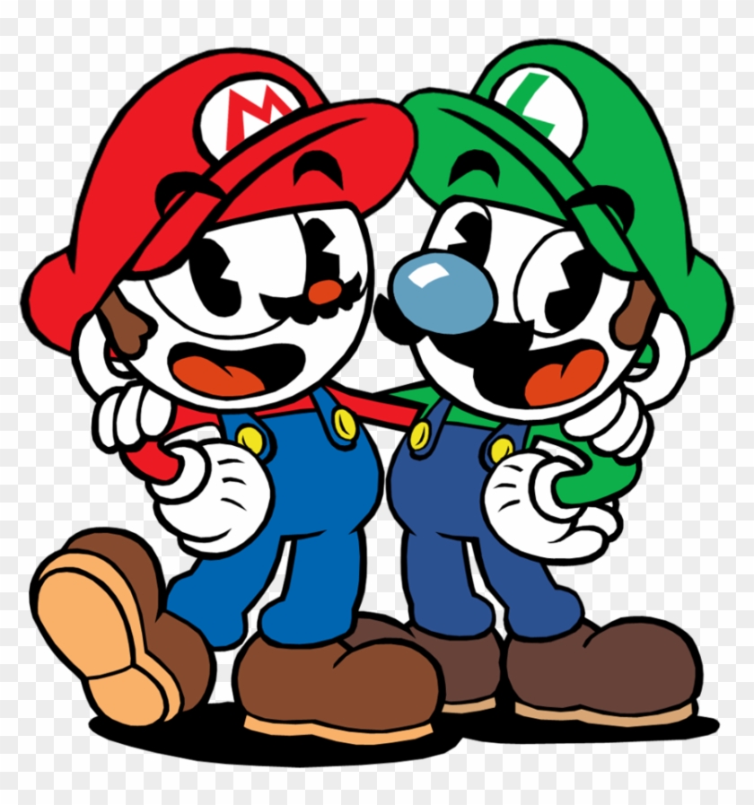 And Mugman Mario - Mario And Luigi Cuphead And Mugman Clipart #2759641