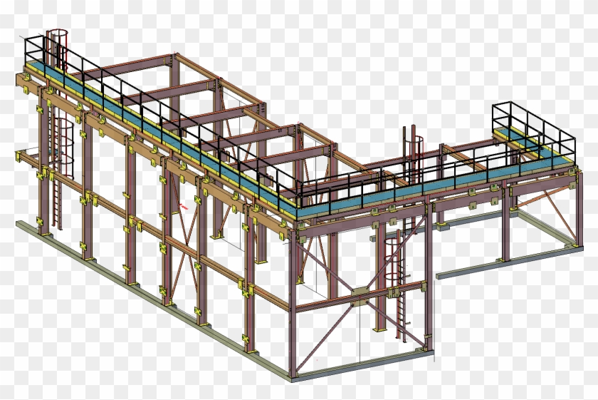 Fabrication Drawing Staircase - Steel Structure Fabrication Drawing Clipart #2760044