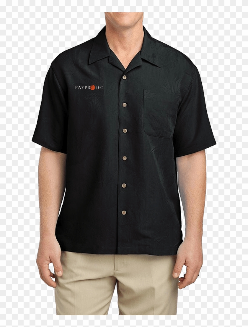 Port Authority Men's Black Patterned Easy Care Camp - Fred Perry Bowling Shirt Miles Kane Clipart #2762005