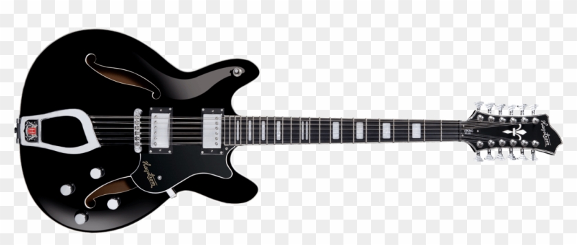 Hagstrom Viking 12 String Deluxe Black Gloss Front - Gibson Les Paul Classic Black Clipart #2762121