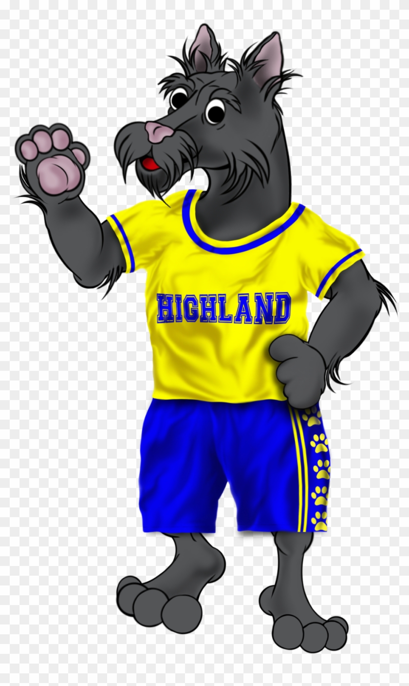 Cartoon Image Of Highland Scottie Dog Mascot Waving - Cartoon Clipart #2762536