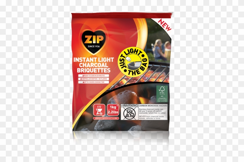 Zip Instant Light Charcoal Briquettes - Charcoal Briquettes Uk Clipart #2762965
