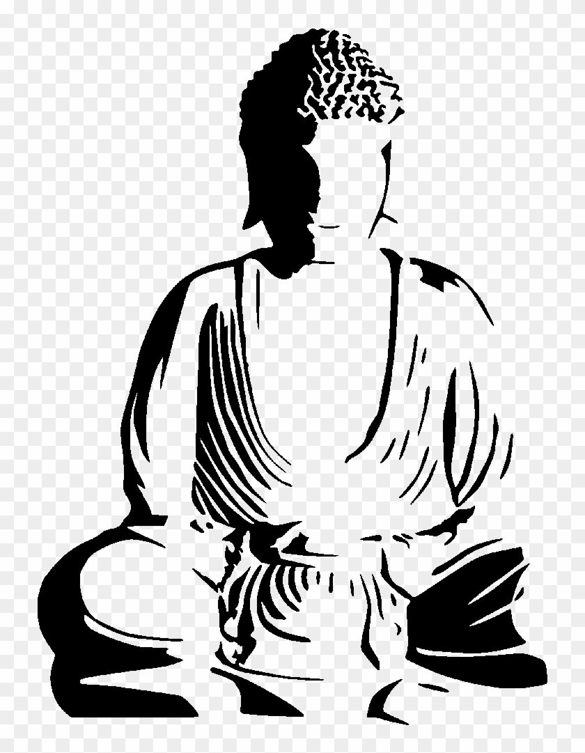 Png Library Library Buddhism Golden Buddha Wall Decal - Black And White Drawings Of Buddha Clipart #2763499