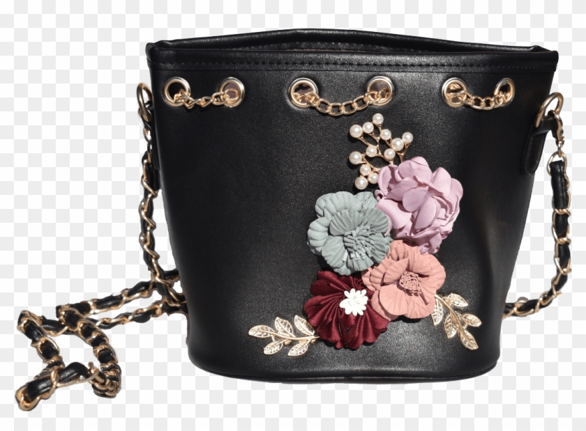 Flower Bucket Bag - Shoulder Bag Clipart