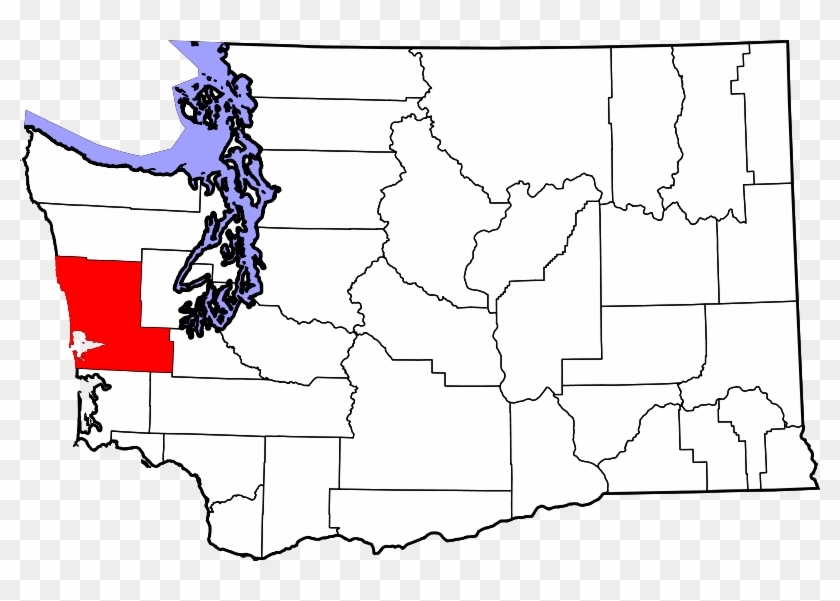 Map Of Washington Highlighting Grays Harbor County - Washington State County Outline Clipart #2767626